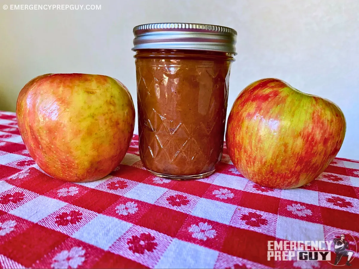 Freshly canned homemade apple butter